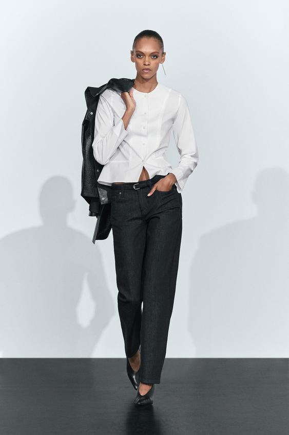 Camisa popelín detalle cuello - Blanco de Zara - Imagen 0