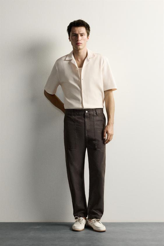 CAMISA REGULAR FIT ESTRUCTURA - Crudo de Zara - Imagen 0