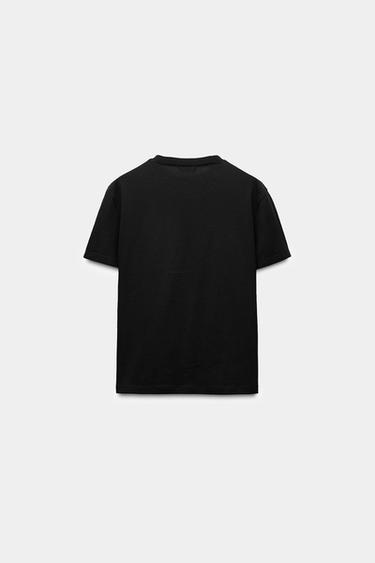T-SHIRT BASIQUE EN COTON - Noir de Zara - Image 5