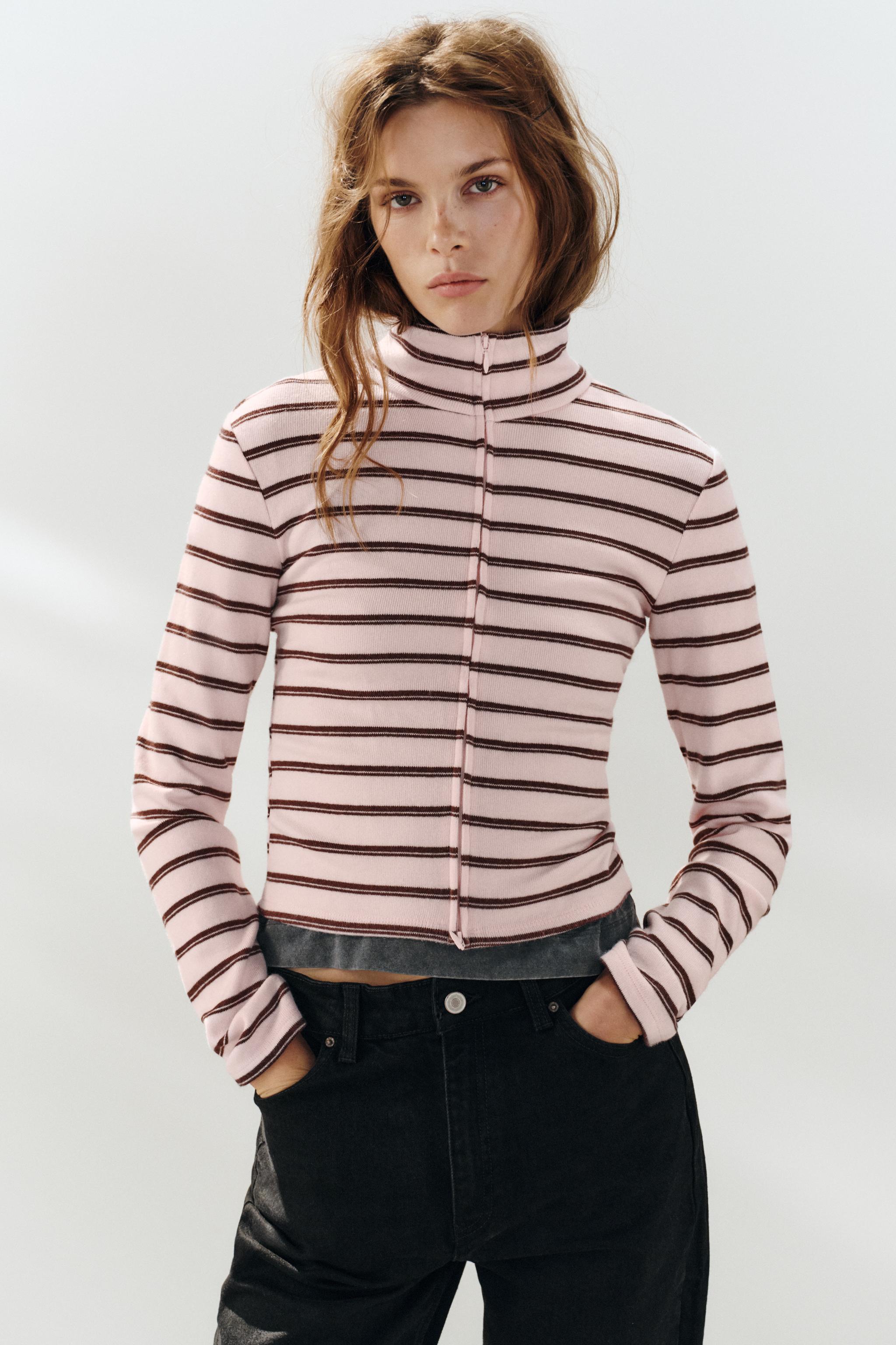 STRIPED ZIP JACKET