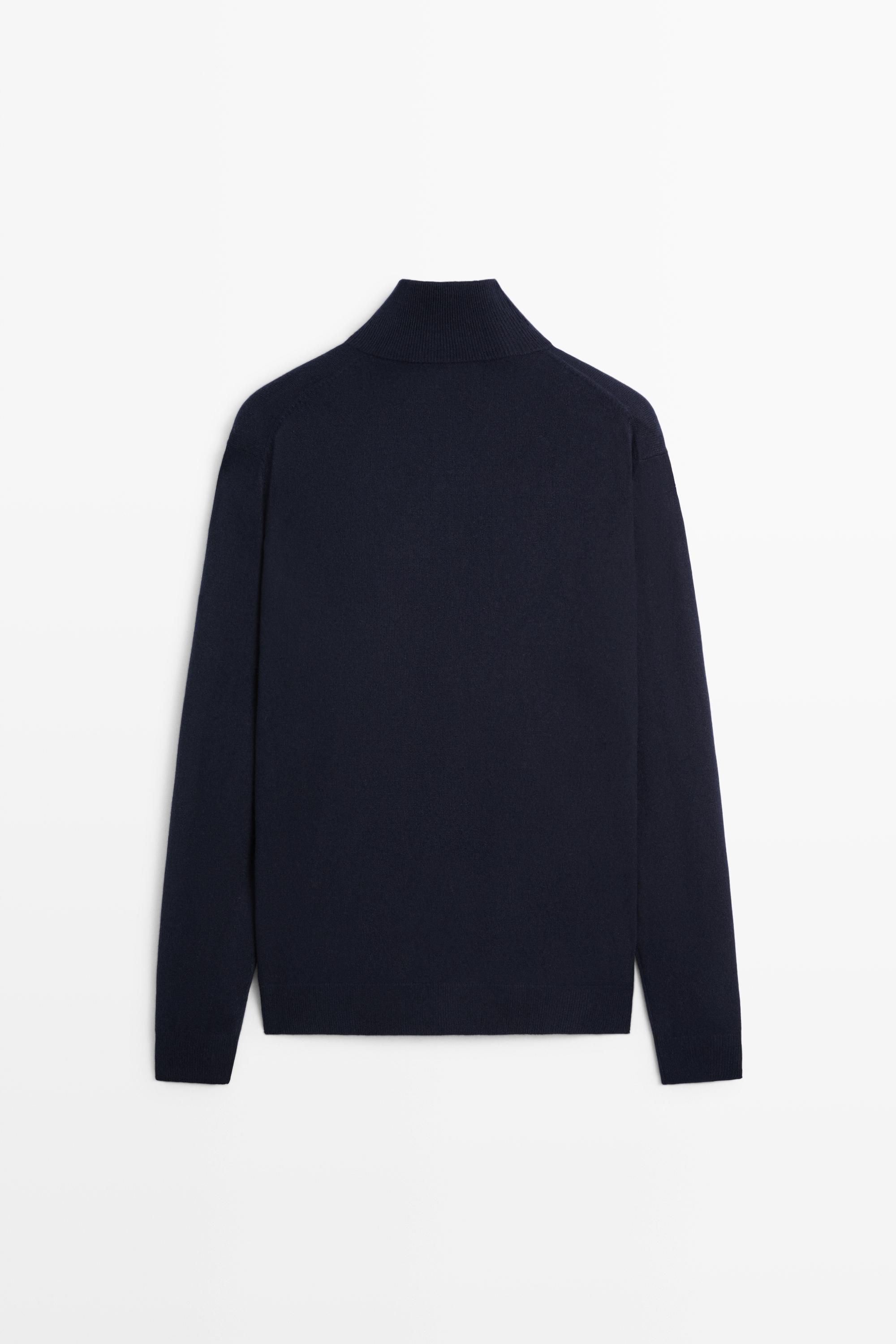Pull en maille col montant zippé