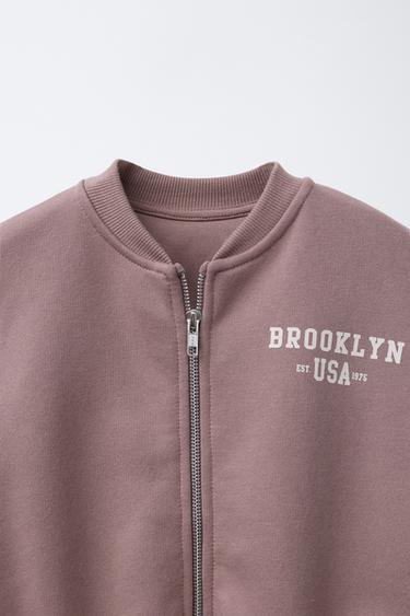 BLOUSON BOMBER MOLLETON JOGGING - Rose poudré de Zara - Image 2