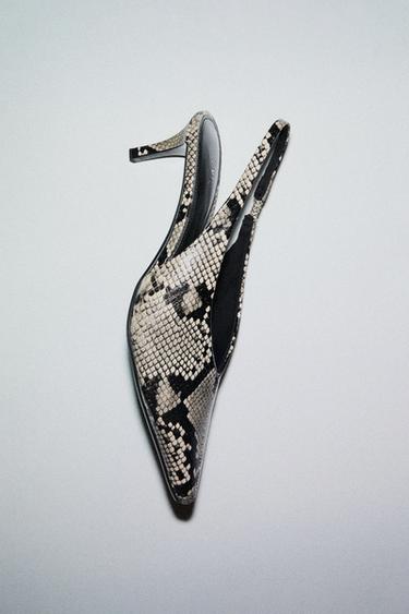 حذاء بعقب مفتوح وطبعة حيوانية - ثعبان by Zara