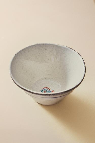 STONEWARE FISH BOWL - Blue/White by Zara - Image 6