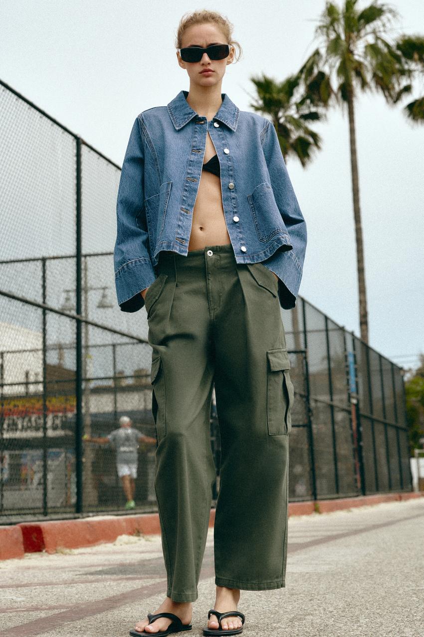 Z1975 CROPPED DENIM JACKET - Mid-blue | ZARA United States