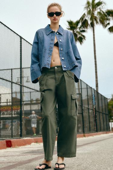 Z1975 CROPPED DENIM JACKET - Mid-blue by Zara