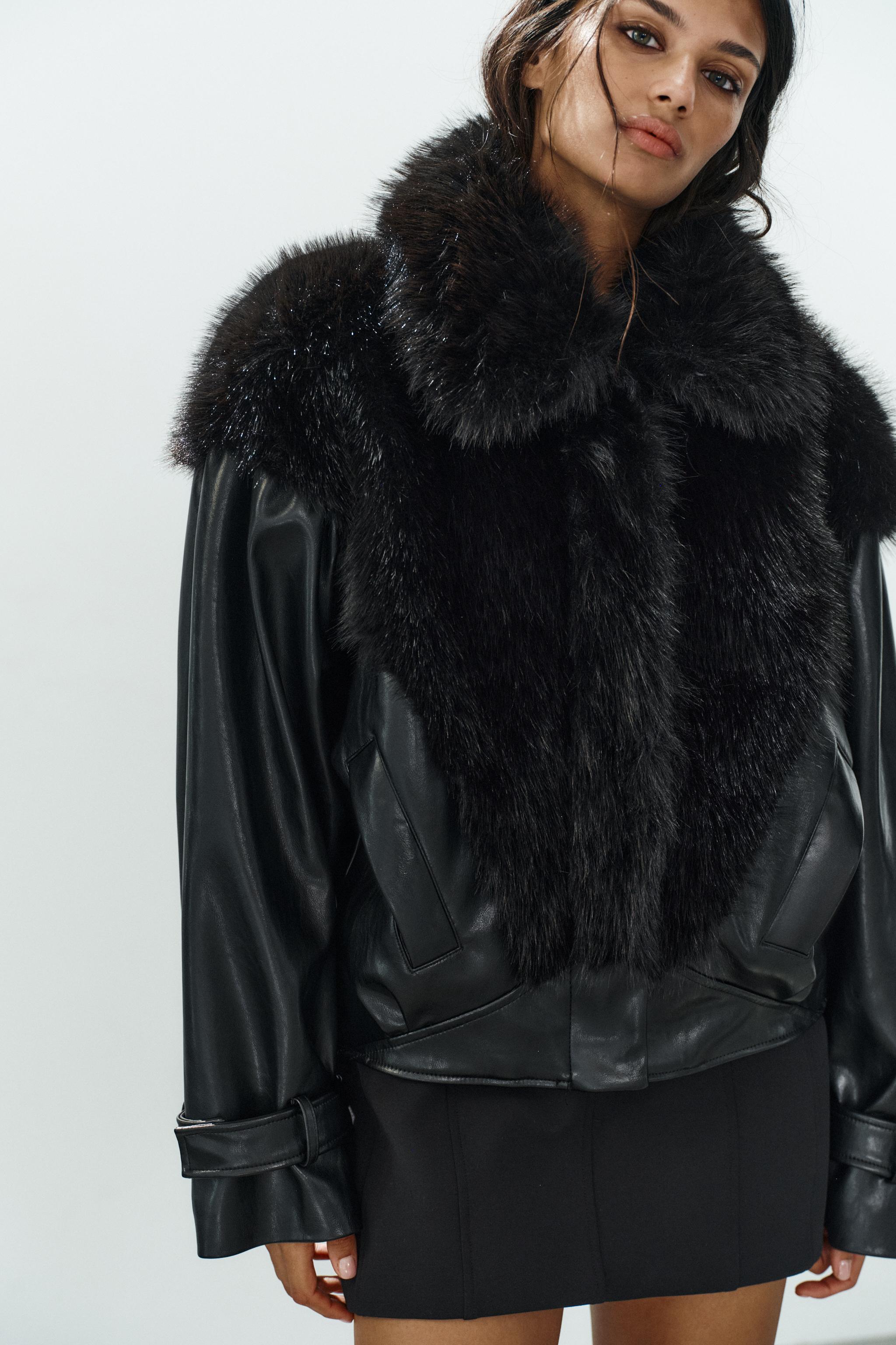 Combined Fur-Effect Jacket by Zara