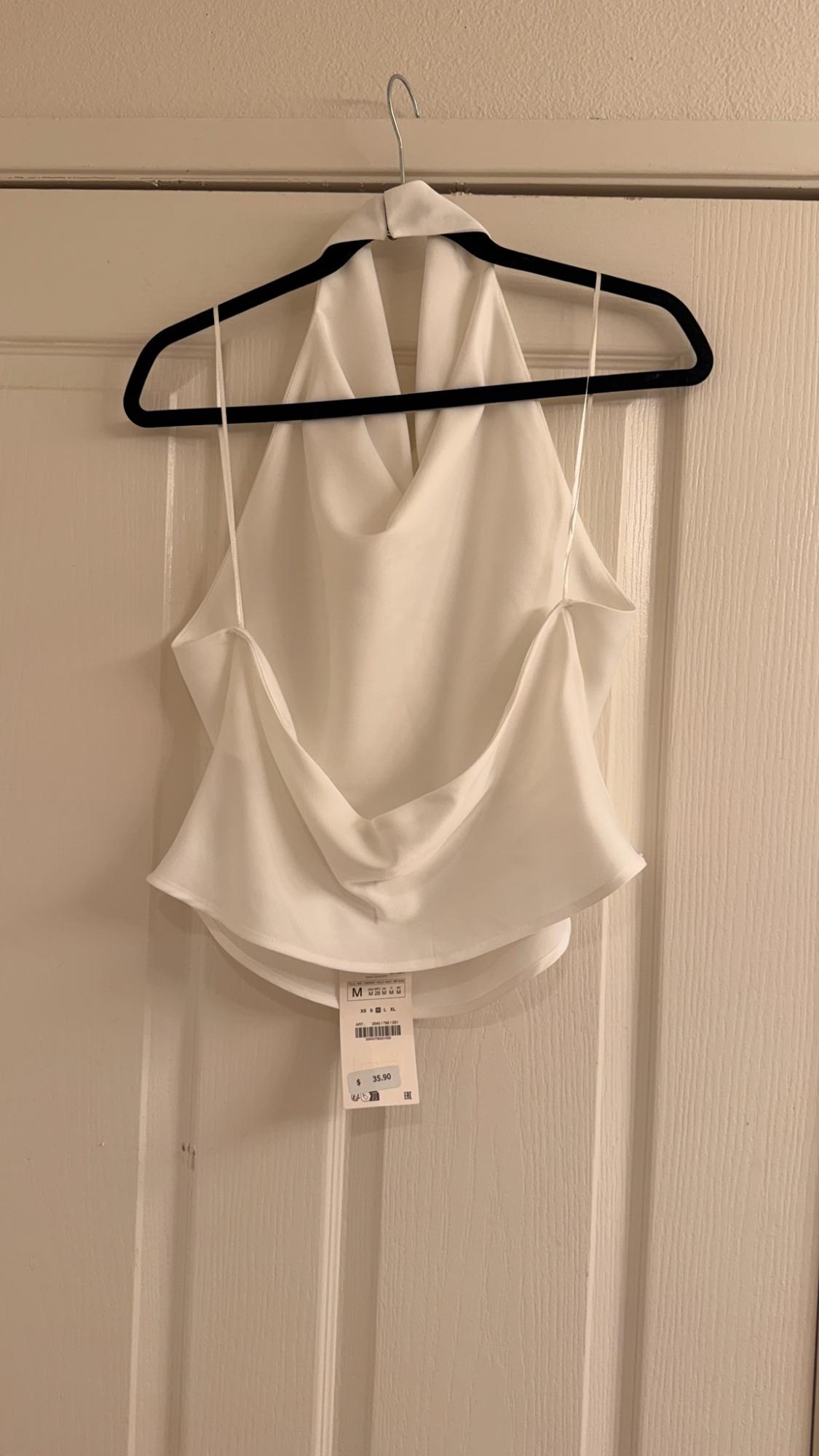 SATIN EFFECT HALTER TOP - Image 2