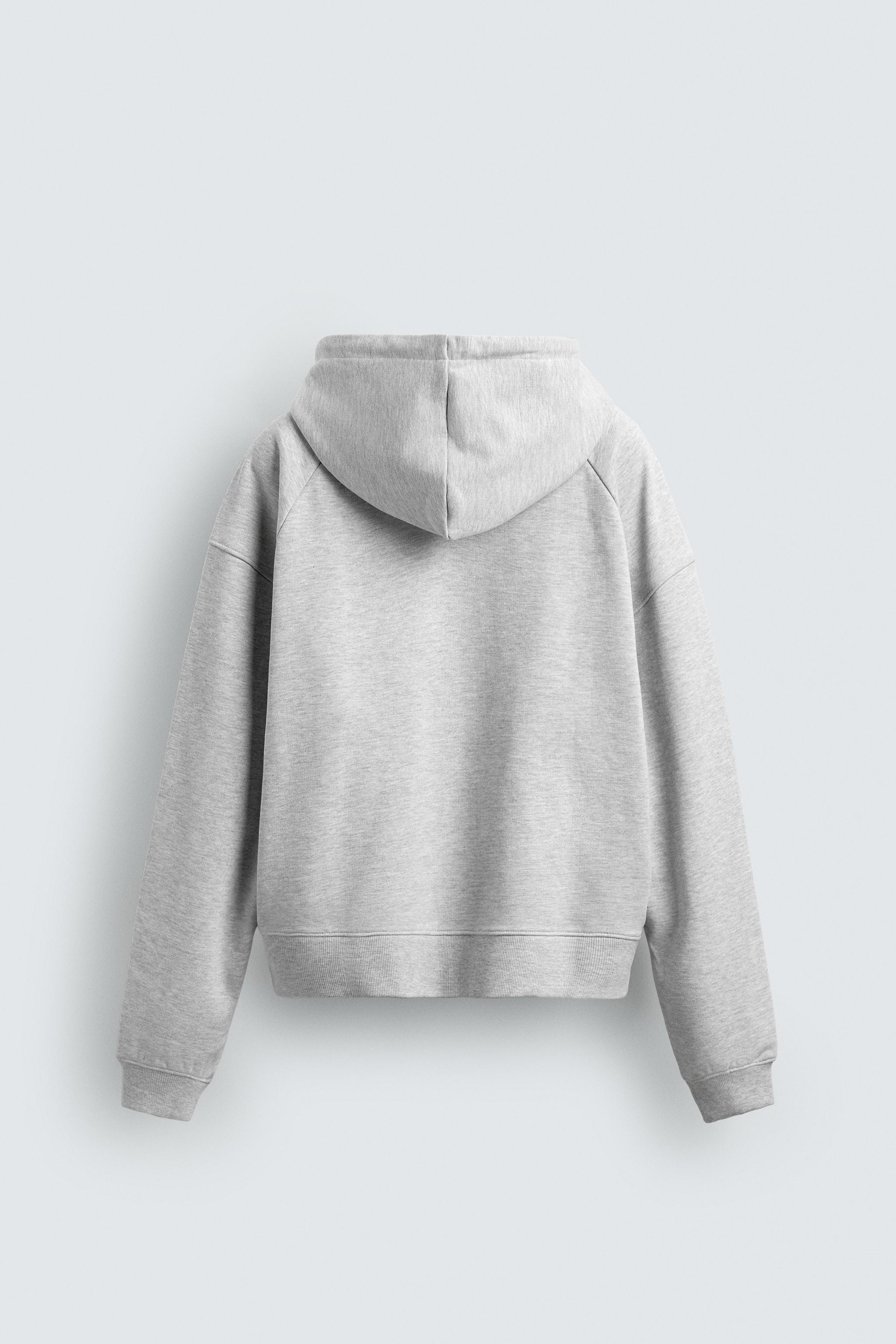 BOXY FIT ZIP HOODIE SWEATSHIRT