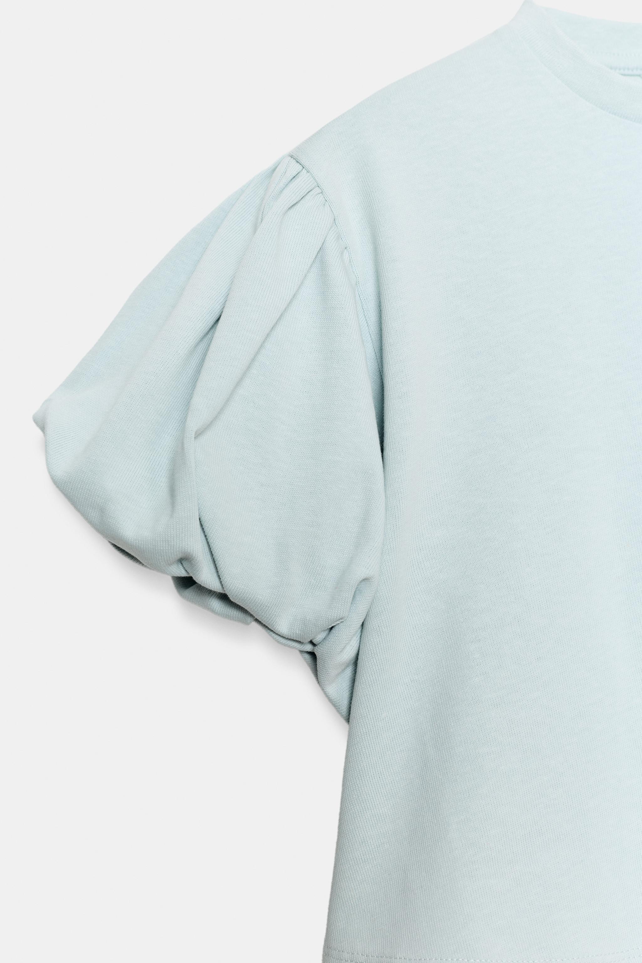 CROPPED VOLUMINOUS SLEEVE T-SHIRT