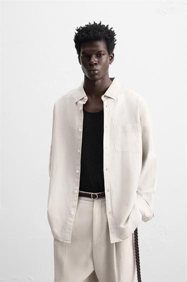 LINEN/COTTON SHIRT - Light beige by Zara