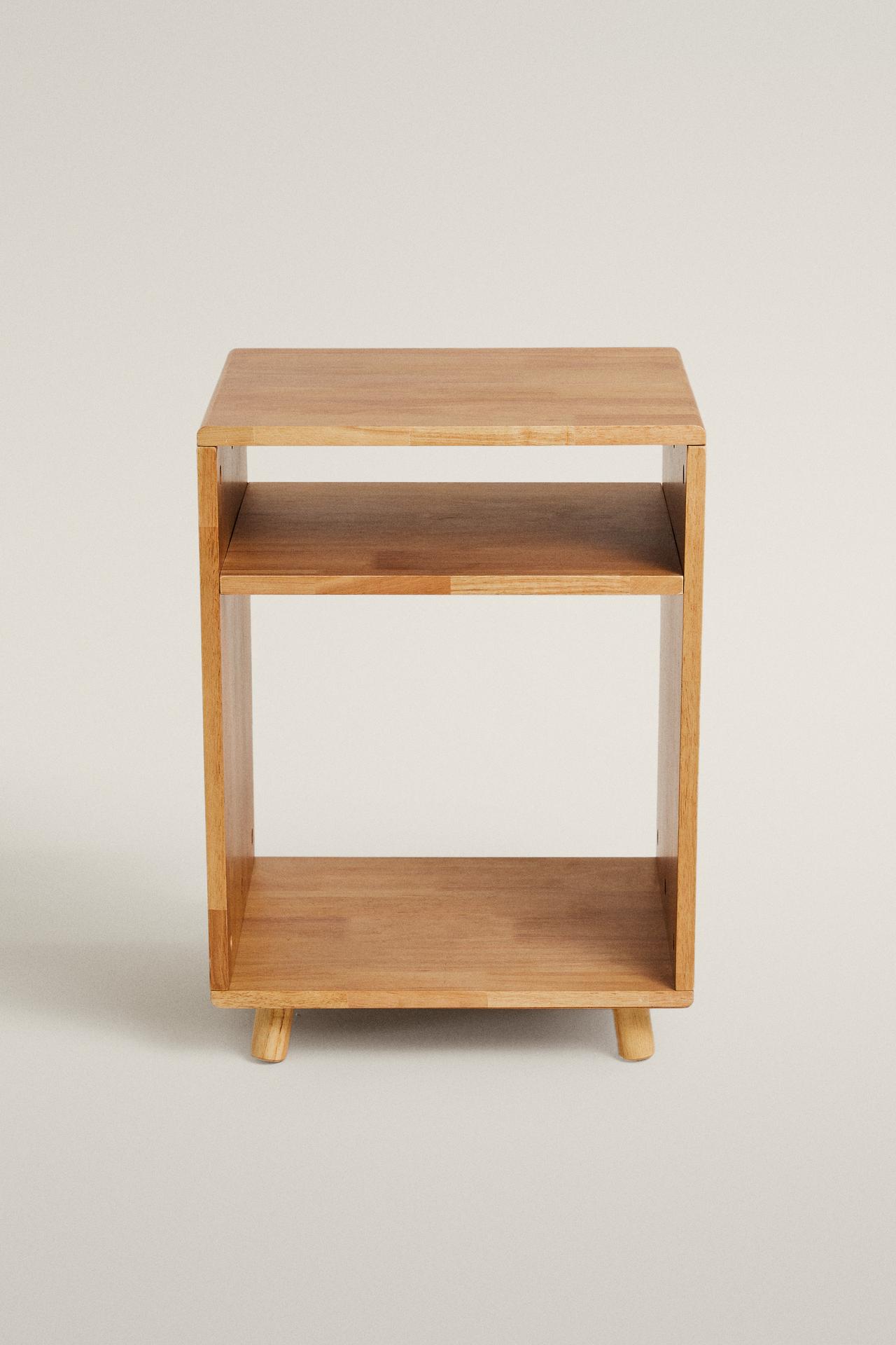 WOODEN NIGHTSTAND — Light beige