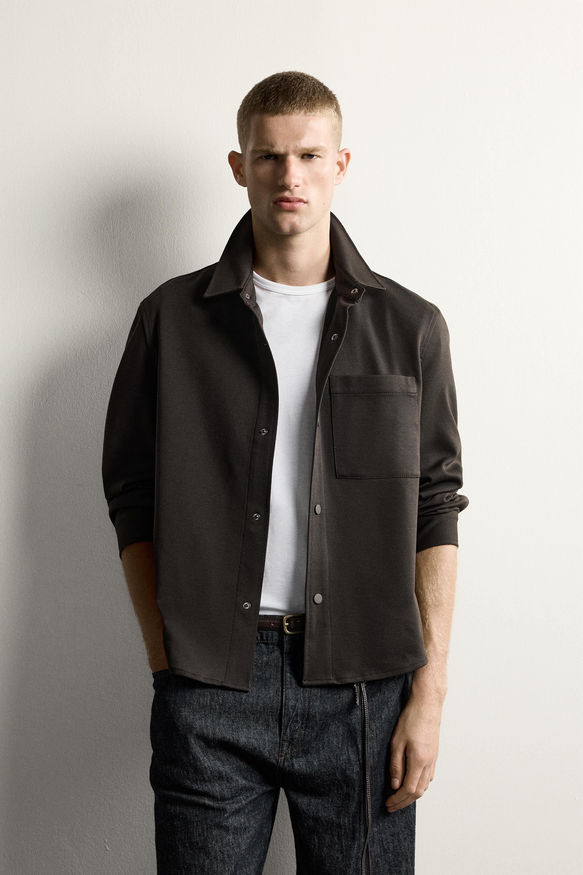 NON-IRON COMFORT OVERSHIRT — Chocolate