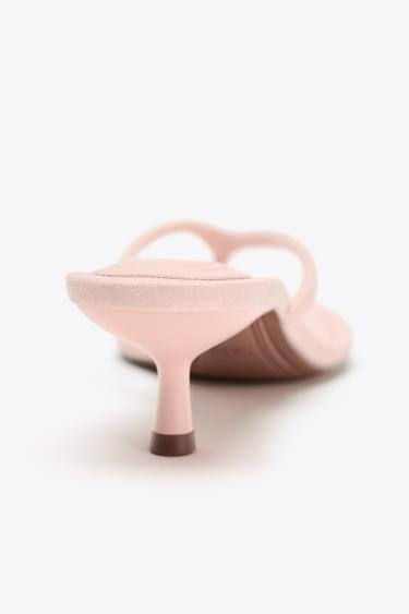 SOFT-FINISH KITTEN HEEL SANDALS - Pink by Zara - Image 4