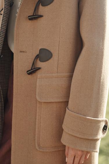 MANTEAU MÉLANGE DE LAINE ÉDITION LIMITÉE - Marron clair de Zara - Image 3