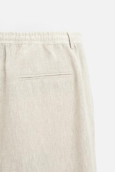 PANTALON 100 % LIN - Beige clair de Zara - Image 7