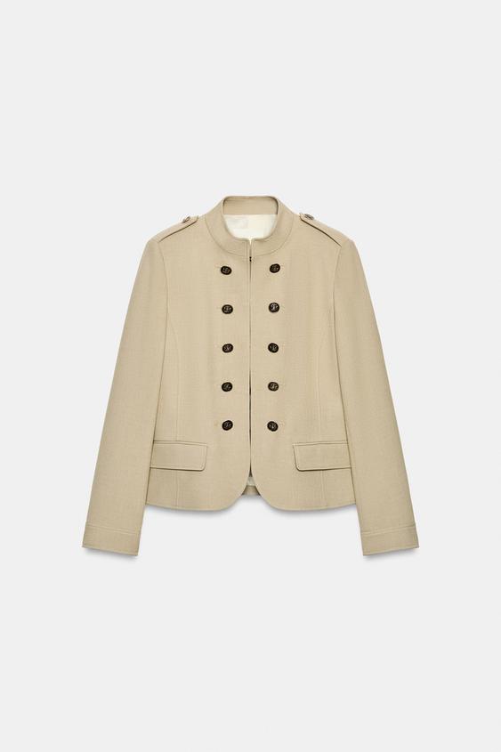 BLAZER JUSTO COM BOTÕES - Areia da Zara - Imagem 0