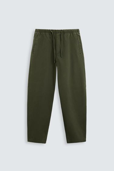 Zara TAPERED PANTS - Khaki