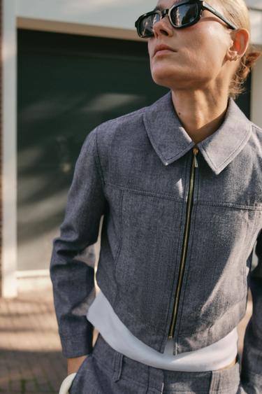 ZIP-UP BLAZER - Blue by Zara