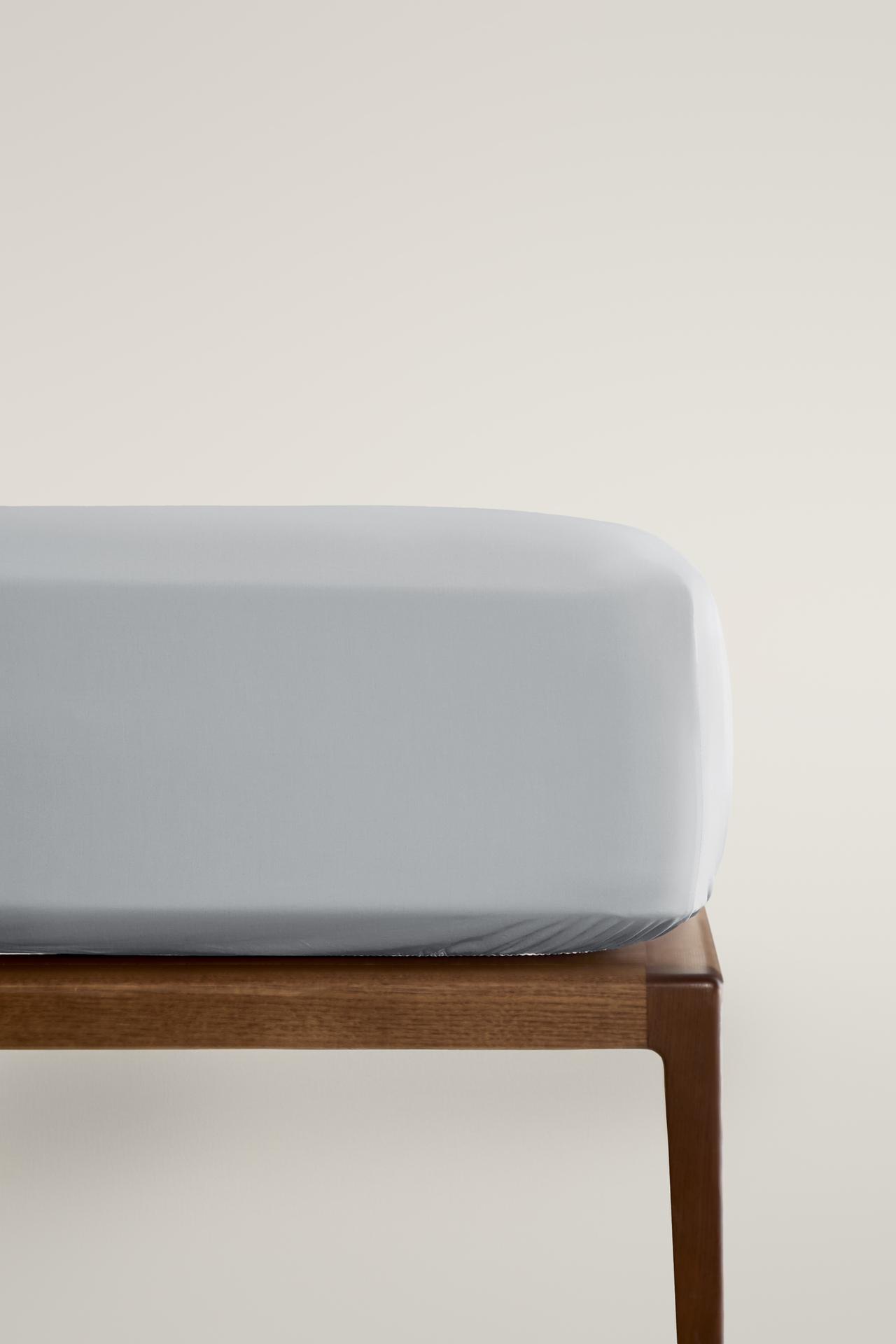 COTTON PERCALE FITTED SHEET (300 THREAD COUNT) | 30 CM HIGH — Blue