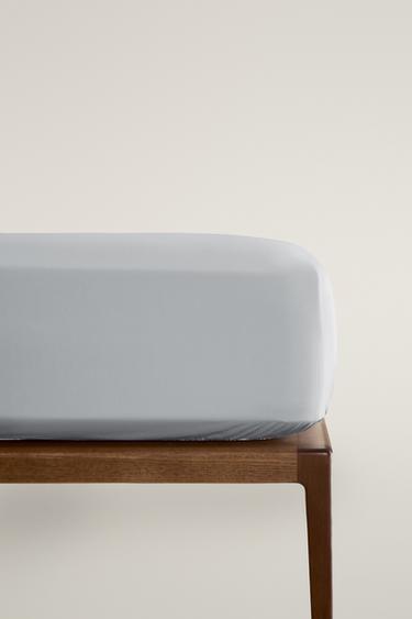 Zara PERCALE FITTED SHEET (300 THREAD COUNT) | 30 CM HIGH - Blue