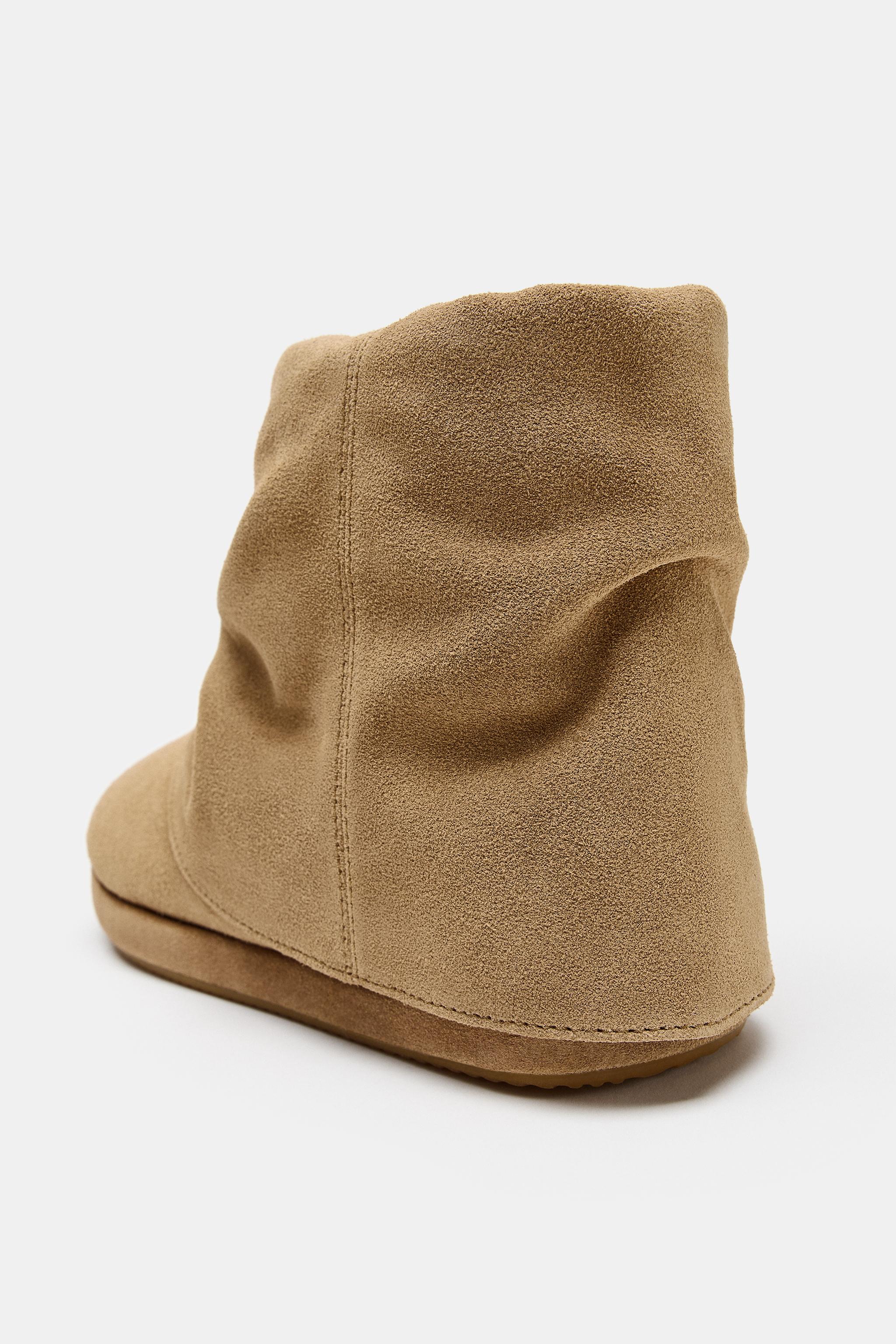 LEATHER ANKLE BOOTS WITH LAYERED DETAIL