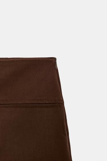 JUPE-PANTALON - marron chiné de Zara - Image 7
