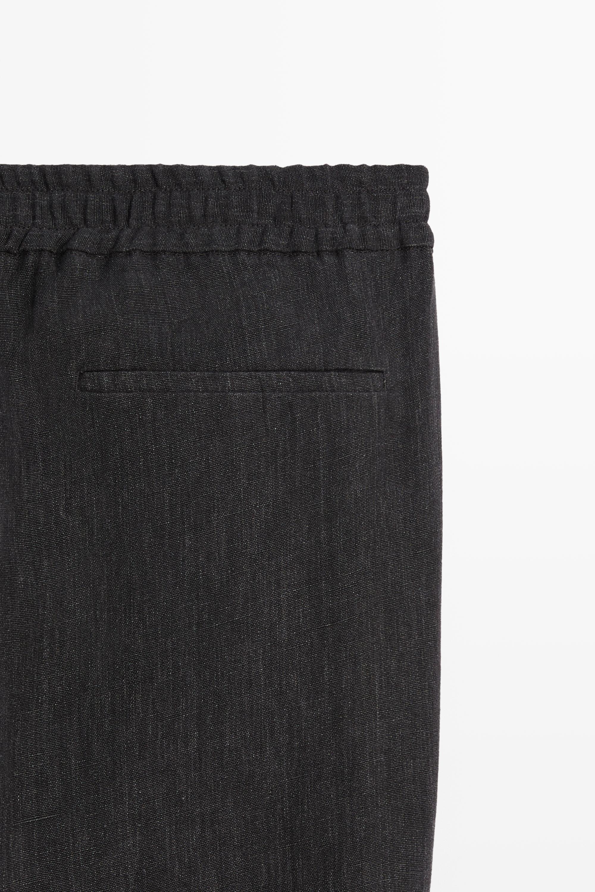 Linen jogger-fit pants total look