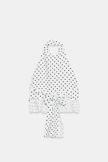 TOP HALTER À POIS - Blanc / Noir de Zara - Image 8