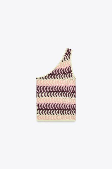 TOP ASYMÉTRIQUE EN MAILLE TEXTURÉE - Multicolore de Zara - Image 5