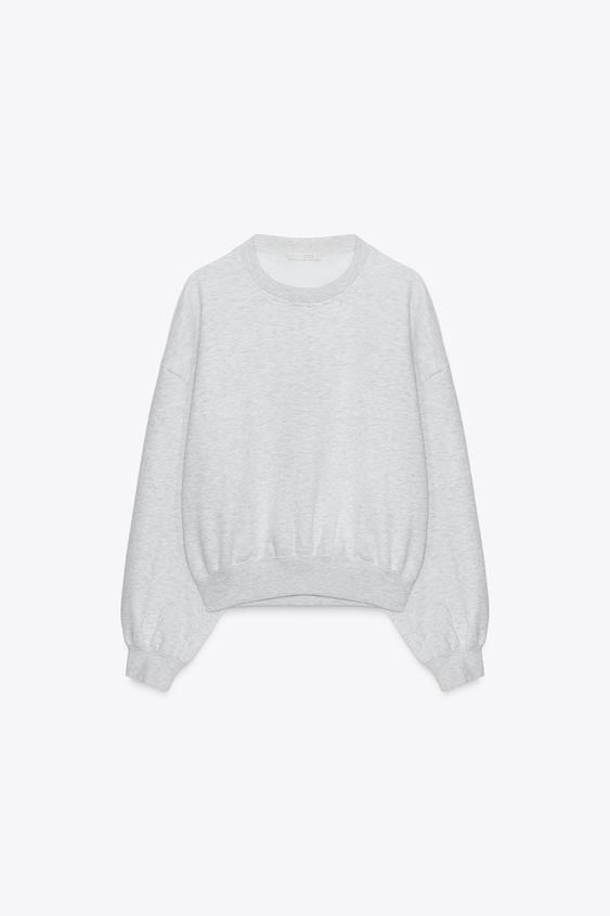 BASIC PLUSH SWEATSHIRT - Grey marl by Zara - Image 0