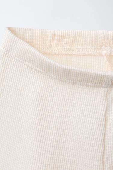 PLAIN WAFFLE T-SHIRT AND BERMUDA SHORTS SET - Ecru by Zara - Image 3