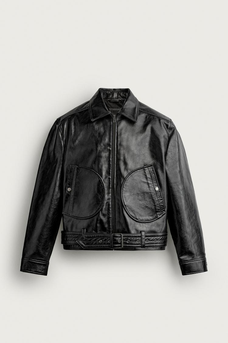 LEATHER CROPPED FIT JACKET