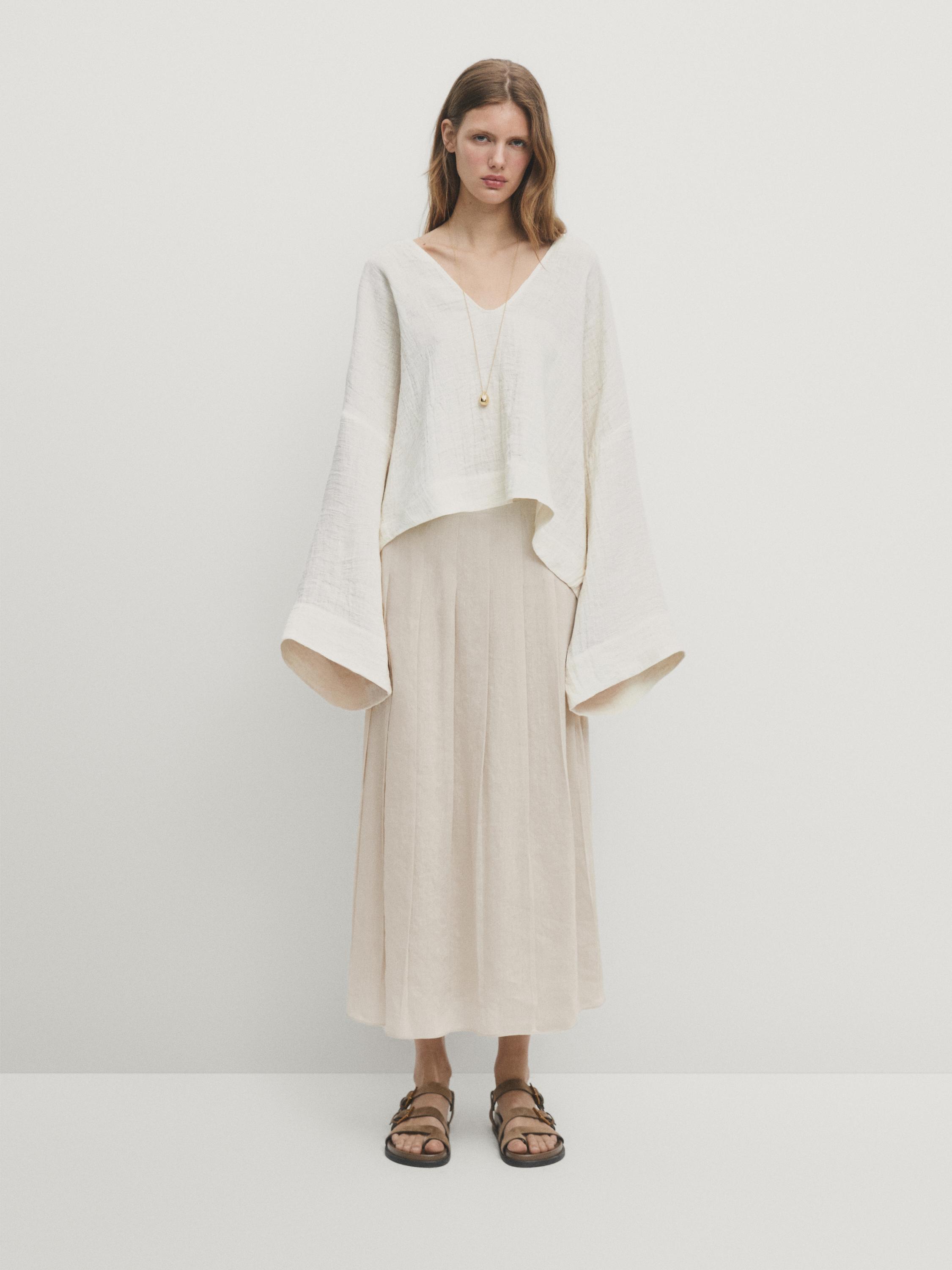 Linen skirt zara hotsell