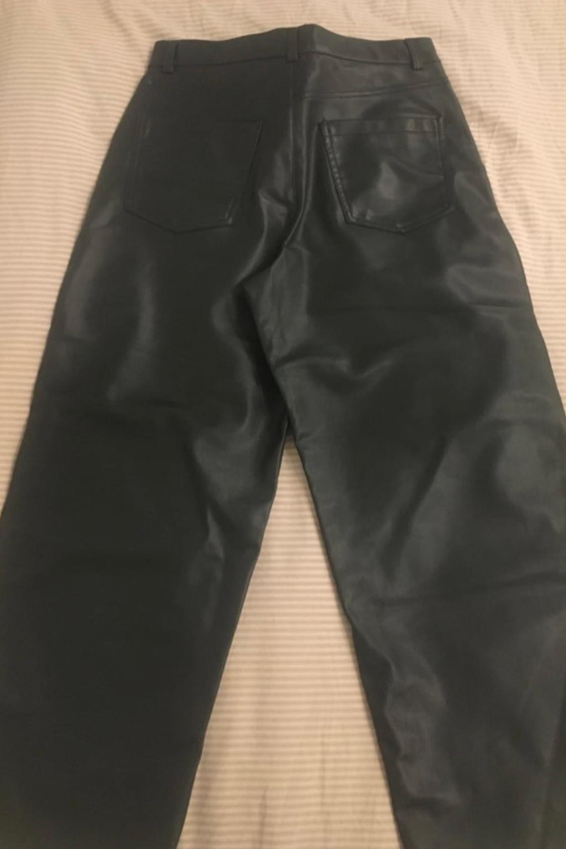 PANTALÓN CULOTTE VERDE OSCURO EFECTO PIEL ZARA T. M - Image 2