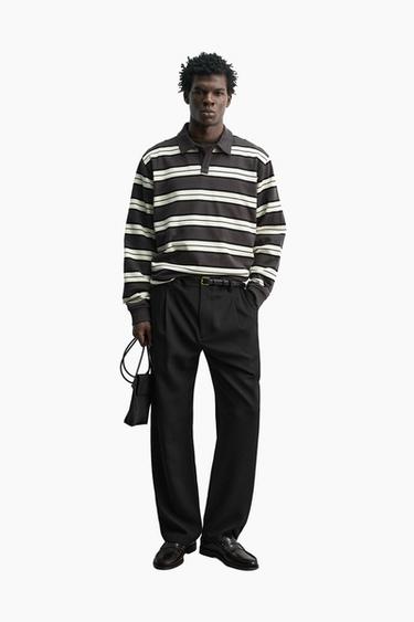 REGULAR FIT STRIPED RUGBY POLO SHIRT - TYENARANJA by Zara - Image 0