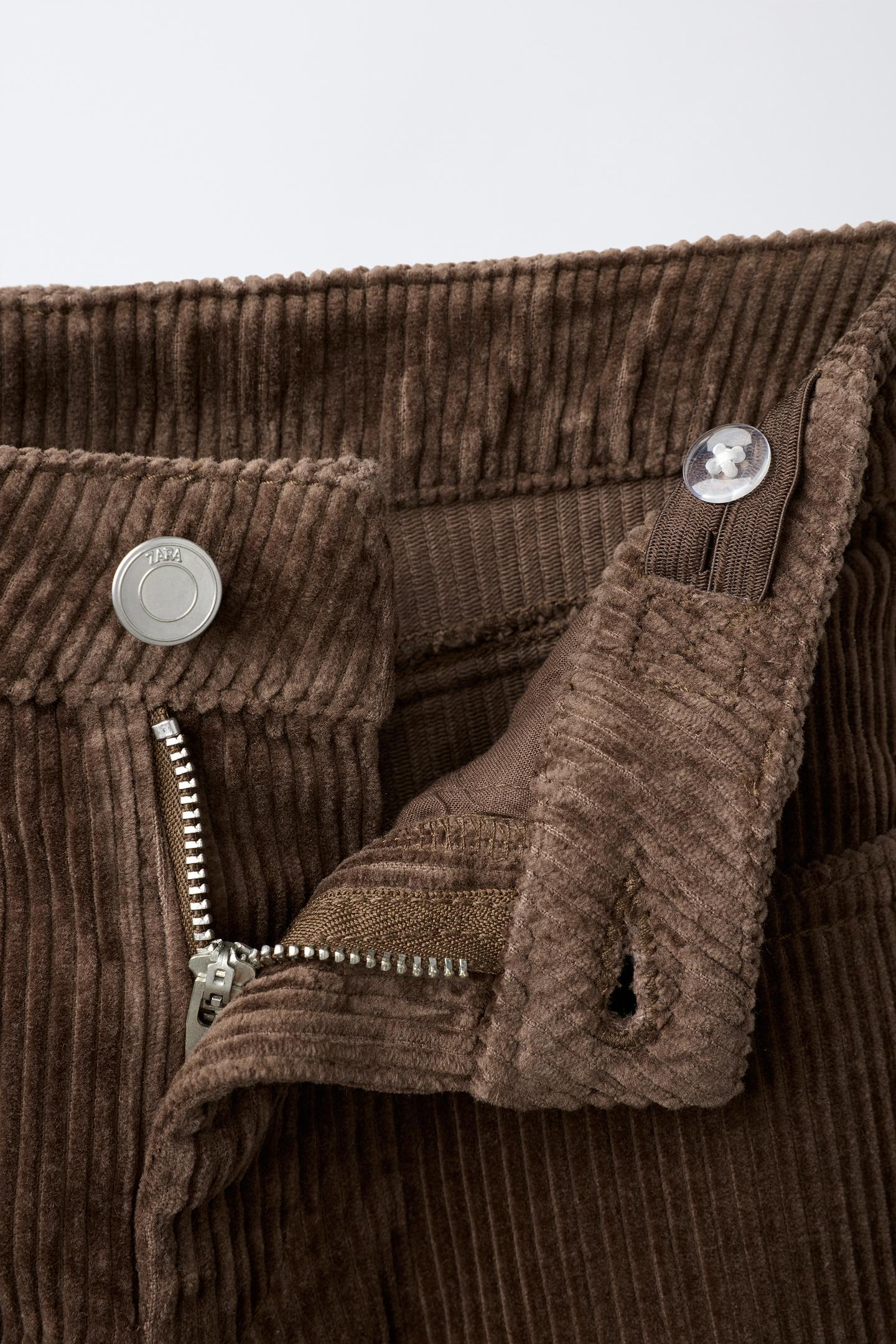 Детские брюки Zara Star Corduroy Wide-Leg, цвет: Коричневый — фото 3
