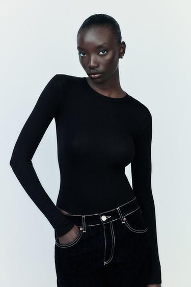 BODI IZ MEŠANICE BOMBAŽA IN MODALA - Črna od Zare