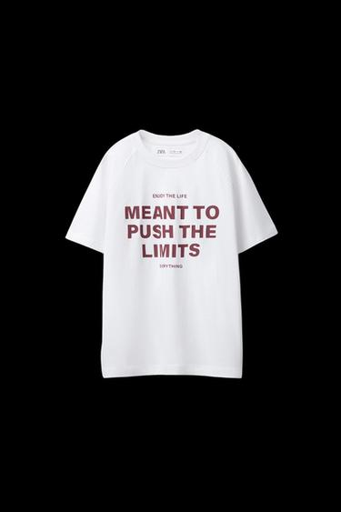 Zara PRINTED SLOGAN T-SHIRT - White