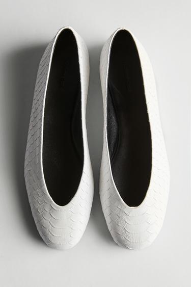 Zara Ballet flats with leather detail - White - Image 0