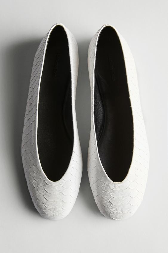Ballet flats with leather detail from Zara - $220