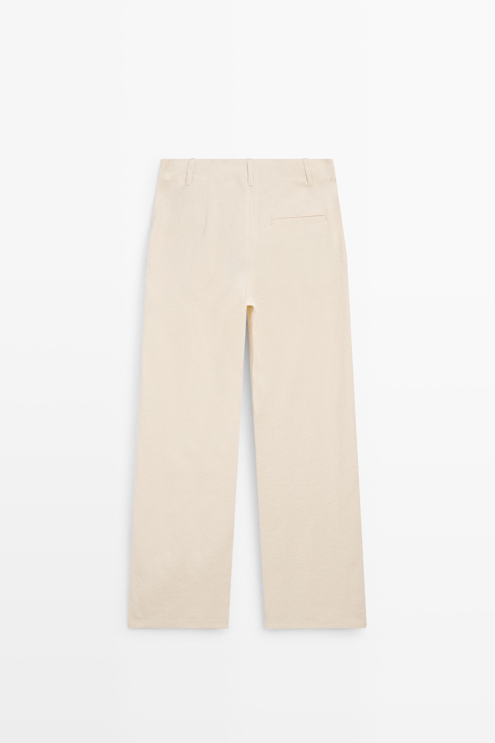 Pantalon relaxed fit en mélange de lin