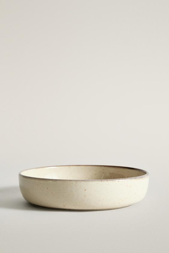 ASSIETTE CREUSE GRÈS - Écru clair de Zara - Image 0