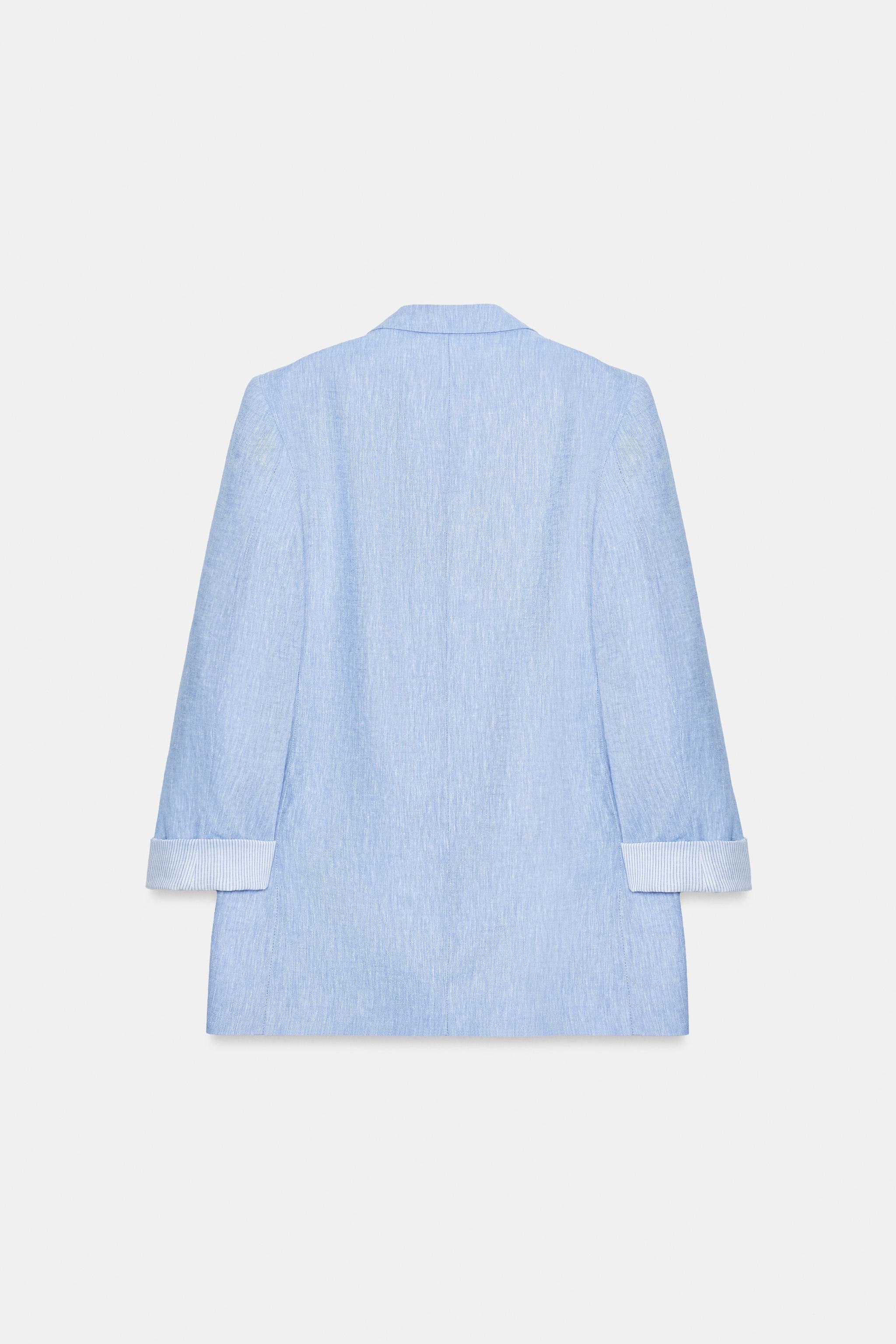 LINEN BLAZER WITH ROLLED-UP SLEEVES