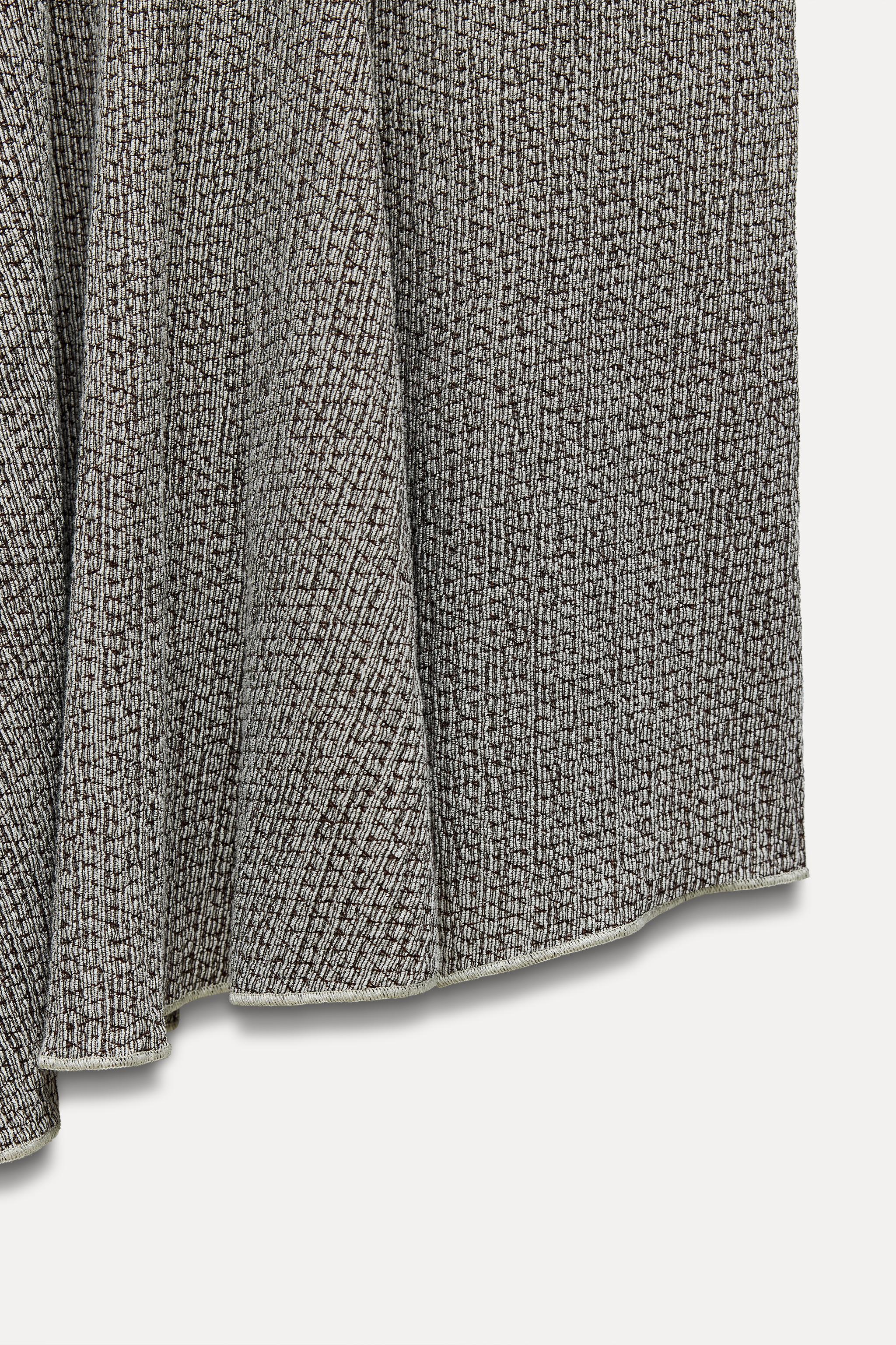 テクスチャー アシンメトリーワンピース - グレー | ZARA Japan