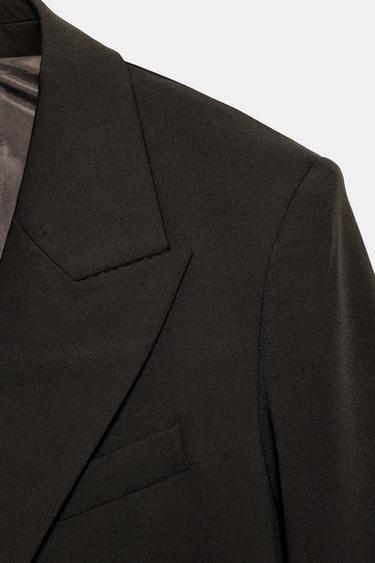 VESTE OVERSIZE À BOUTONNAGE CROISÉ - Aubergine foncé de Zara - Image 7