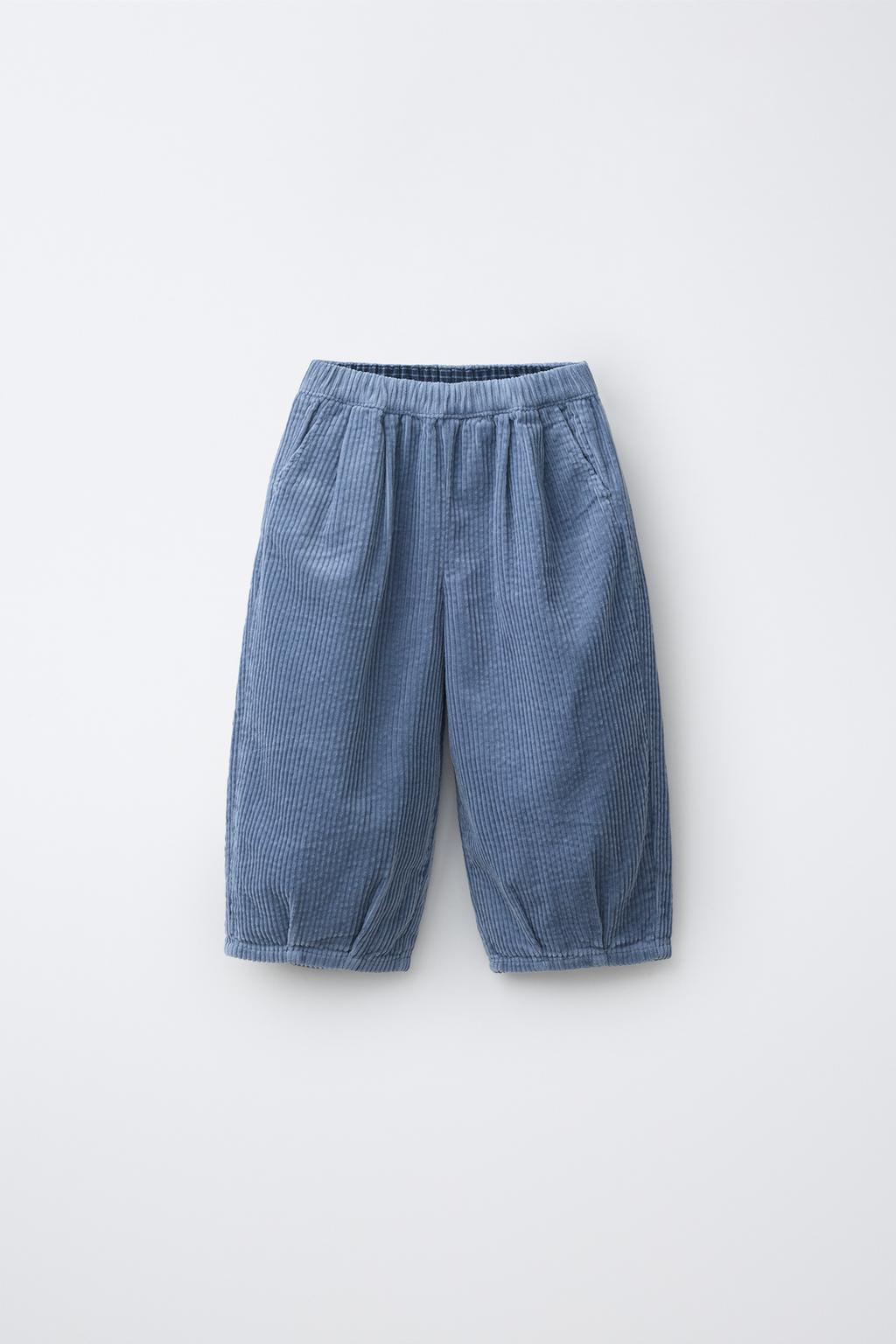 CORDUROY BALLOON TROUSERS WITH PLEATS