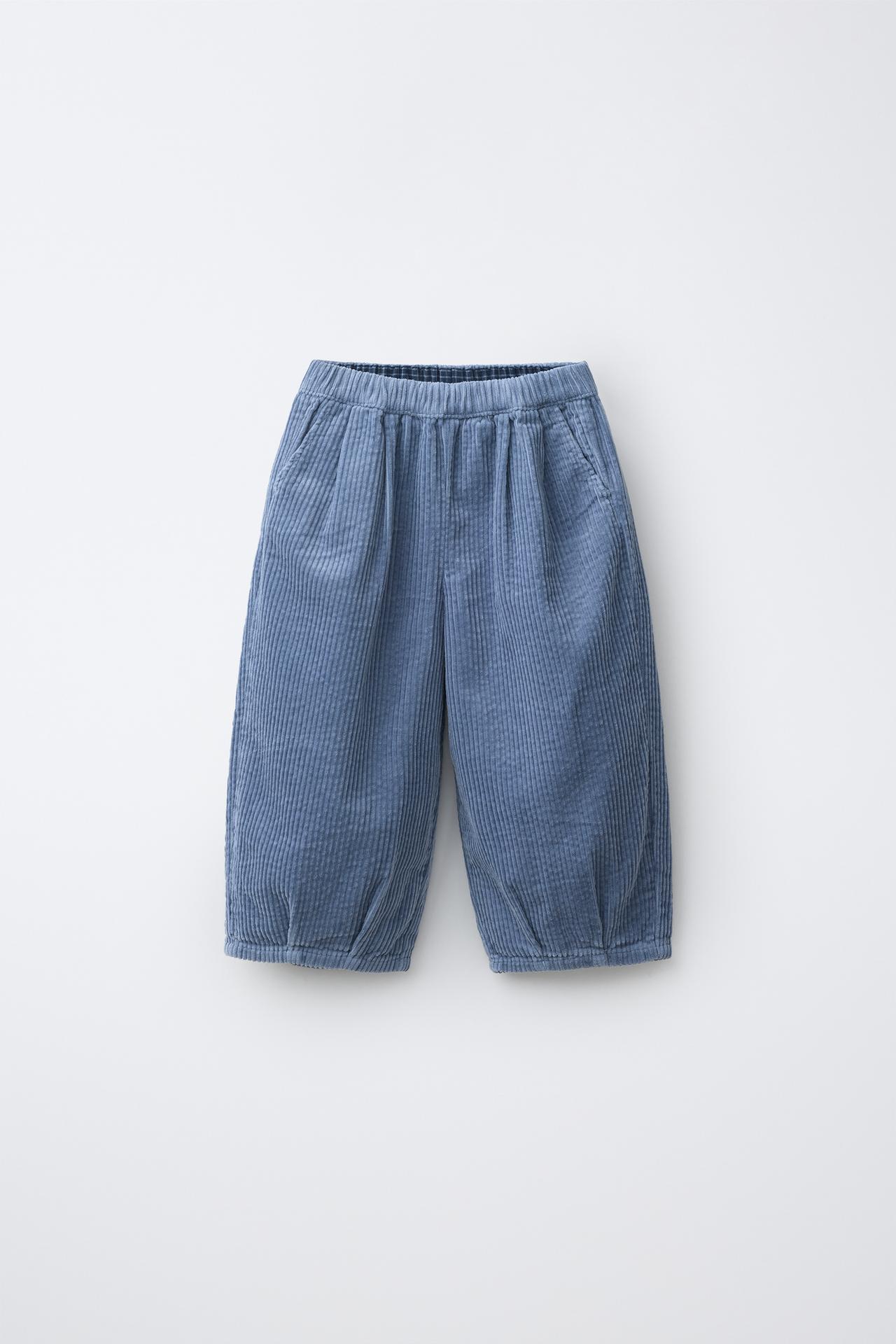 CORDUROY BALLOON PANTS — Blue