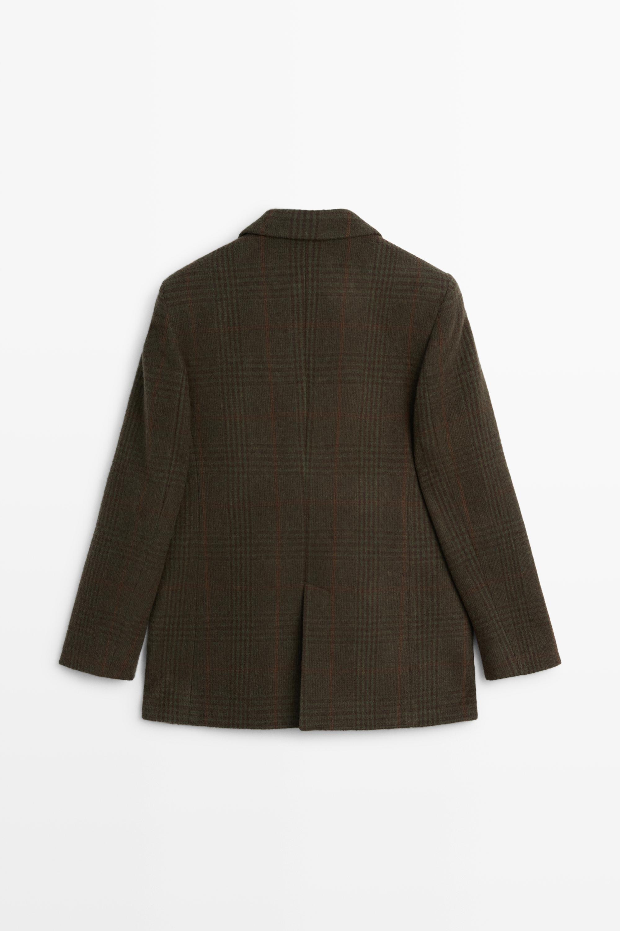 Blazer à carreaux en mélange de laine