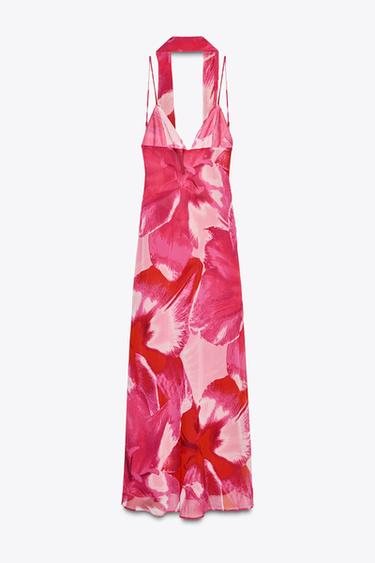 LONG PRINTED FOULARD DRESS - Pinks by Zara - Image 7